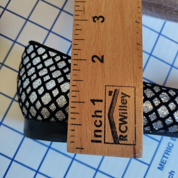 Via Spiga Flat Shoes Women's 8.5 M Edina Sliver Mesh Glitter Metallic Slip-on - Picture 6 of 16